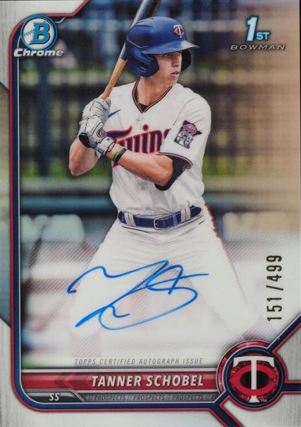 2022 Bowman Draft Chrome Draft Pick Autographs Tanner Schobel #CDATSL Baseball Card