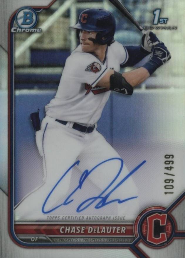 2022 Bowman Draft Chrome Draft Pick Autographs Chase Delauter #CDACD Baseball Card