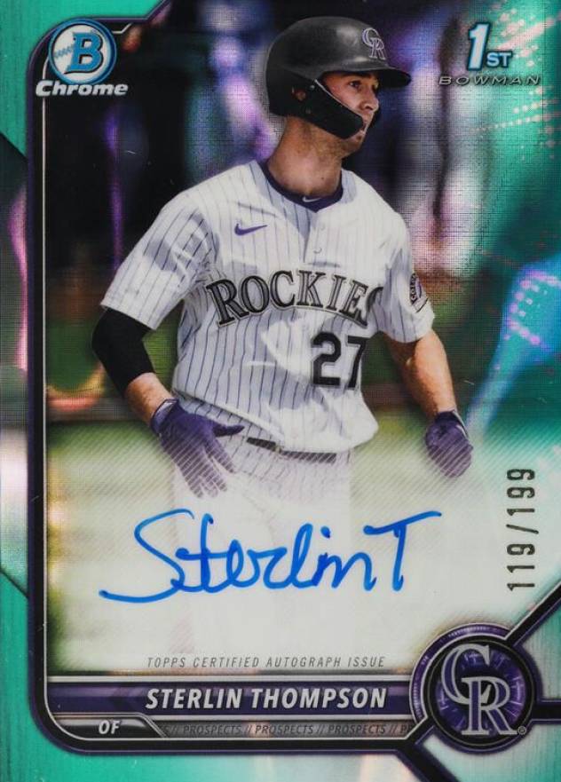 2022 Bowman Draft Chrome Draft Pick Autographs Sterlin Thompson #CDAST Baseball Card