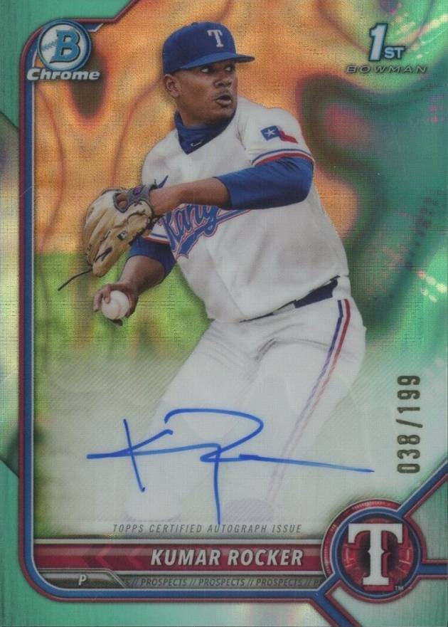 2022 Bowman Draft Chrome Draft Pick Autographs Kumar Rocker #CDAKR Baseball Card