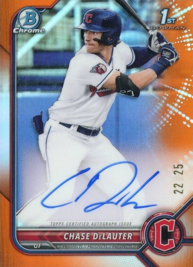 2022 Bowman Draft Chrome Draft Pick Autographs Chase Delauter #CDACD Baseball Card