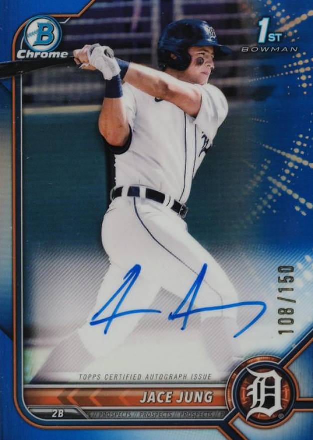 2022 Bowman Draft Chrome Draft Pick Autographs Jace Jung #CDAJJ Baseball Card