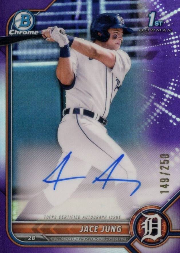 2022 Bowman Draft Chrome Draft Pick Autographs Jace Jung #CDAJJ Baseball Card