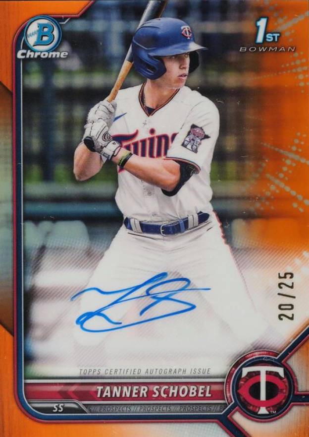 2022 Bowman Draft Chrome Draft Pick Autographs Tanner Schobel #CDATSL Baseball Card