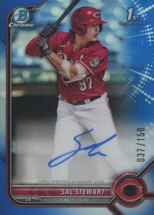 2022 Bowman Draft Chrome Draft Pick Autographs Sal Stewart #CDASS Baseball Card