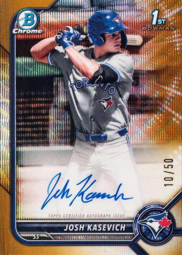 2022 Bowman Draft Chrome Draft Pick Autographs Josh Kasevich #CDAJK Baseball Card