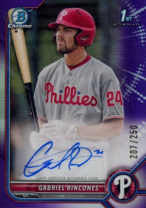 2022 Bowman Draft Chrome Draft Pick Autographs Gabriel Rincones #CDAGR Baseball Card