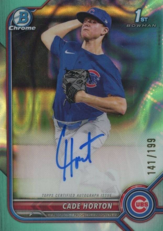 2022 Bowman Draft Chrome Draft Pick Autographs Cade Horton #CDACHN Baseball Card