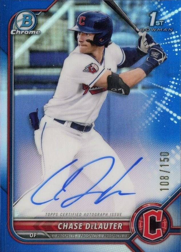 2022 Bowman Draft Chrome Draft Pick Autographs Chase Delauter #CDACD Baseball Card