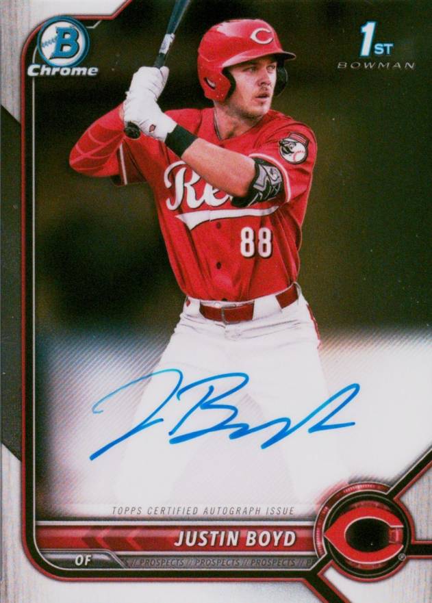 2022 Bowman Draft Chrome Draft Pick Autographs Justin Boyd #CDAJBD Baseball Card