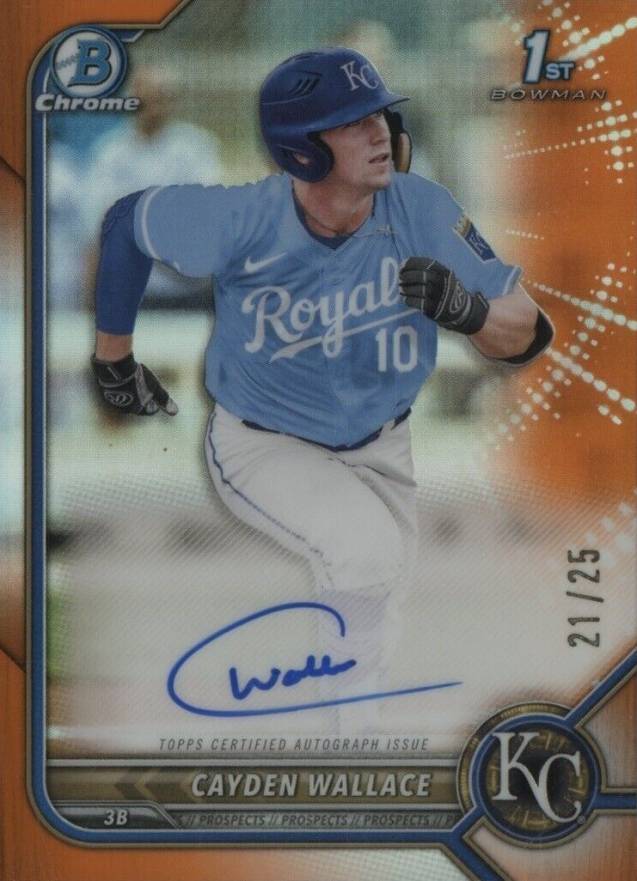 2022 Bowman Draft Chrome Draft Pick Autographs Cayden Wallace #CDACW Baseball Card