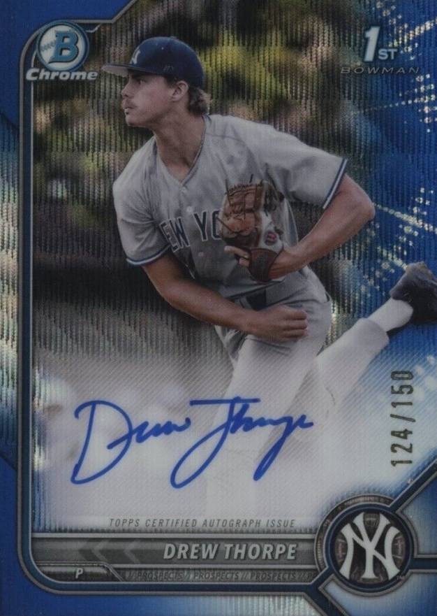 2022 Bowman Draft Chrome Draft Pick Autographs Drew Thorpe #CDADT Baseball Card