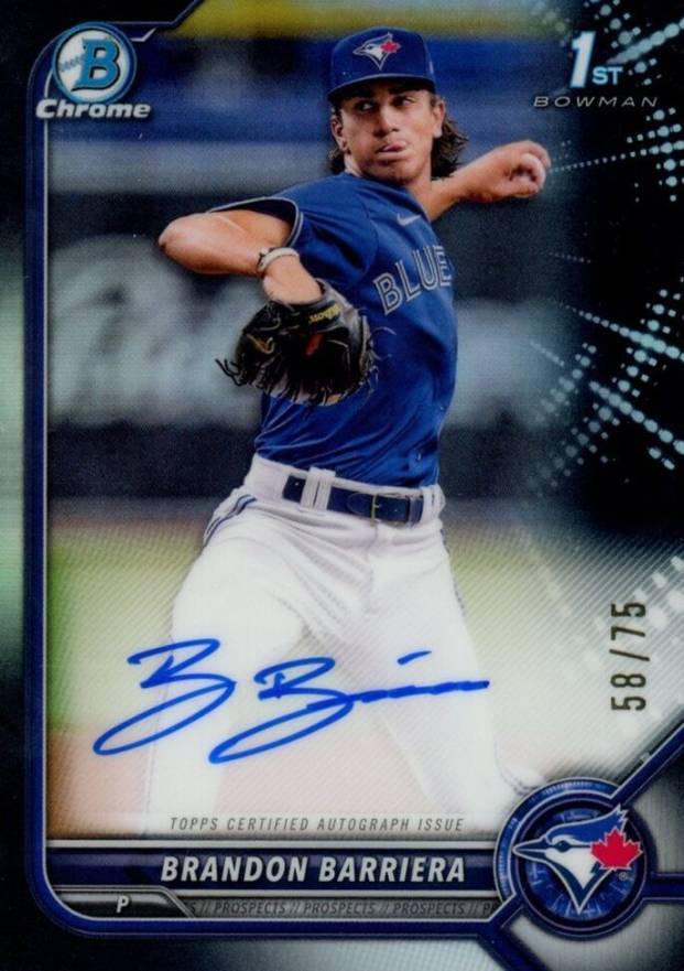 2022 Bowman Draft Chrome Draft Pick Autographs Brandon Barriera #CDABBA Baseball Card