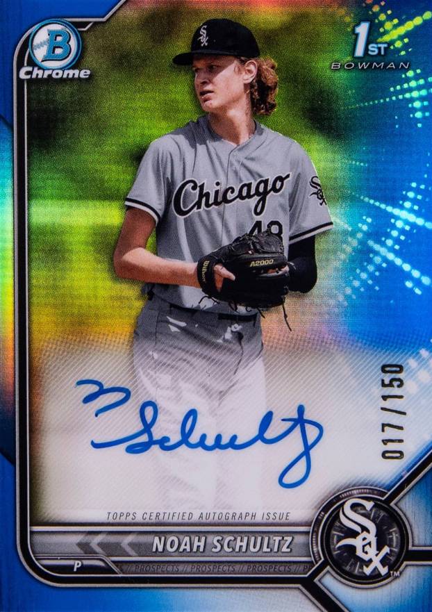 2022 Bowman Draft Chrome Draft Pick Autographs Noah Schultz #CDANSZ Baseball Card