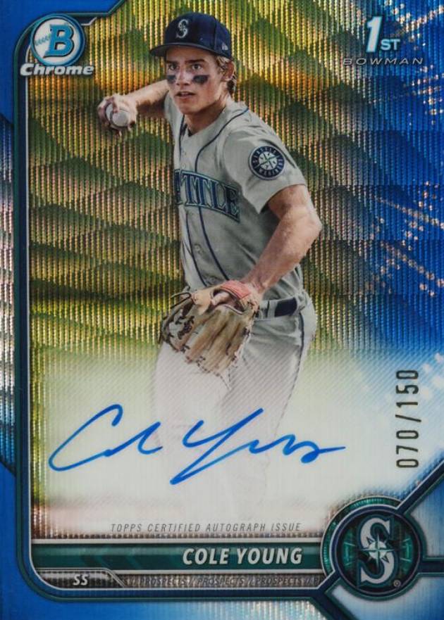 2022 Bowman Draft Chrome Draft Pick Autographs Cole Young #CDACY Baseball Card