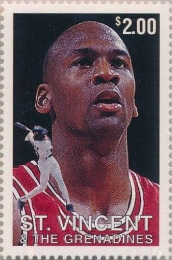 1996 St. Vincent Sports Legends MJ Stamp Michael Jordan # Basketball Card