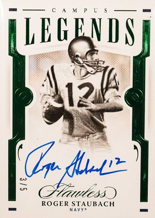 2021 Panini Flawless Collegiate Campus Legends Signatures Roger Staubach #CLSRS Football Card