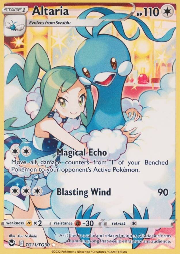 2022 Pokemon Sword & Shield Silver Tempest Full Art/Altaria #TG11 TCG Card