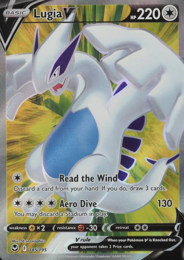 2022 Pokemon Sword & Shield Silver Tempest Full Art/Lugia V #185 TCG Card