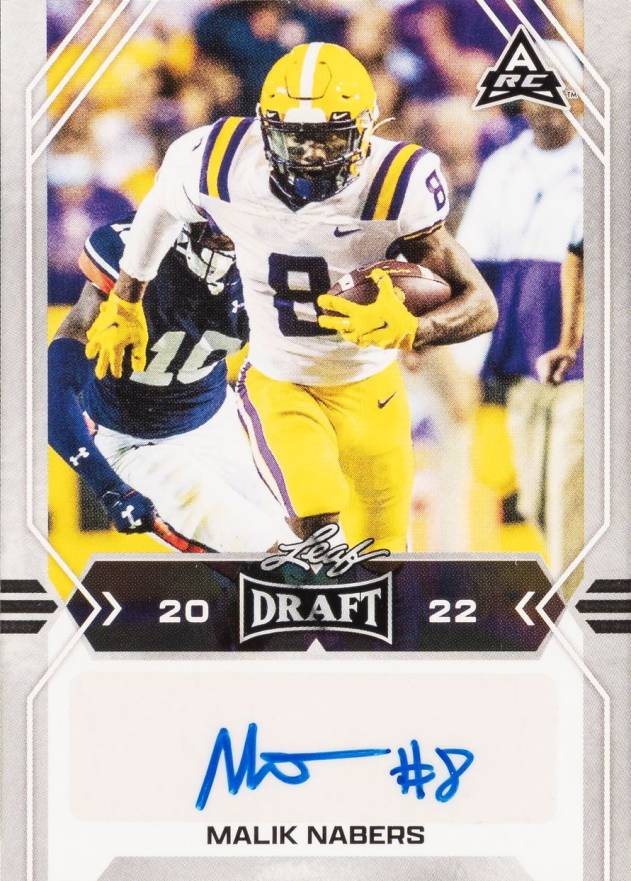 2022 Leaf Draft Autographs Malik Nabers #BAMN1 Football Card