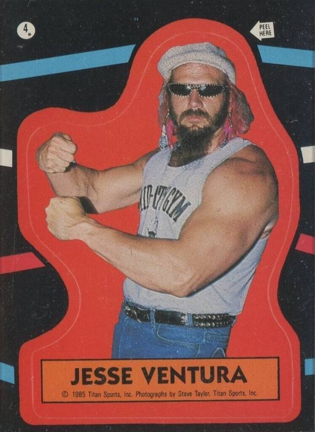 1985 O-Pee-Chee WWF Pro Wrestling Stars Sticker Jesse Ventura #4 Other Sports Card