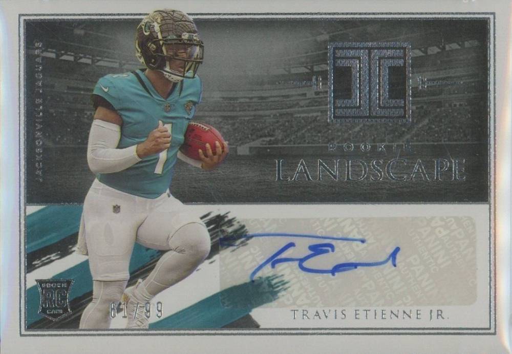 2021 Panini Impeccable Rookie Landscape Autographs Travis Etienne Jr. #RLTE Football Card