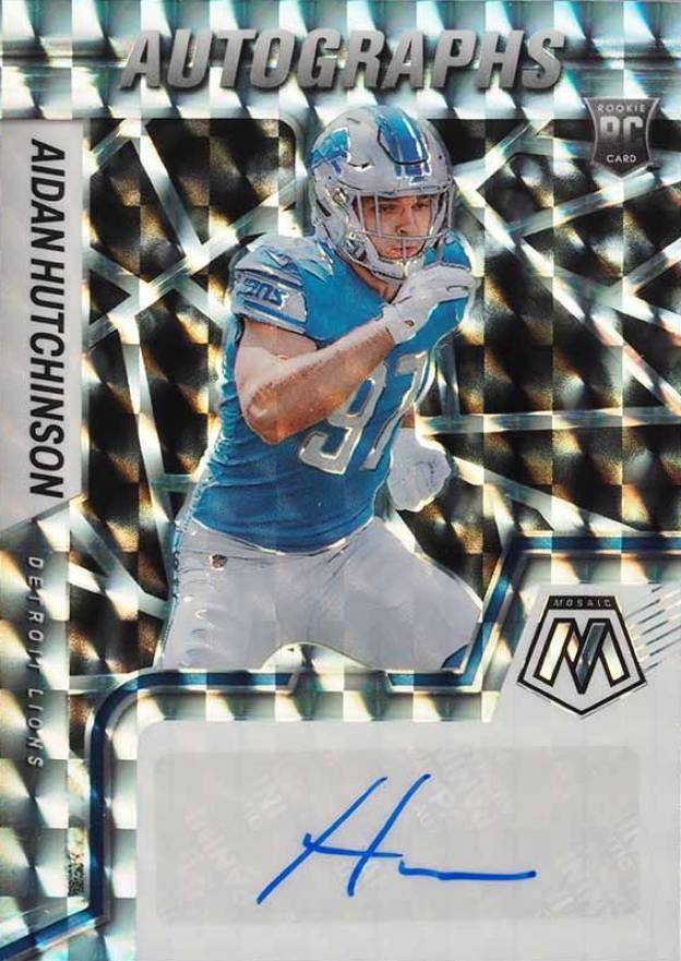 2022 Panini Mosaic Rookie Autograph Mosaic Aidan Hutchinson #RAMAH Football Card