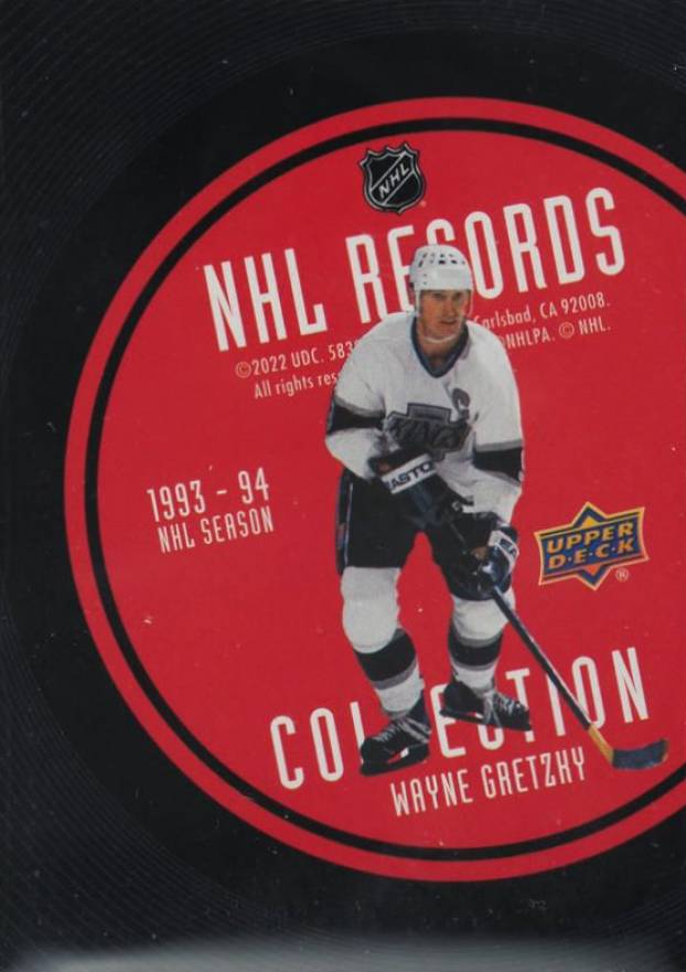 2021 Upper Deck Extended Series Record Collections Wayne Gretzky #RB20 Hockey Card