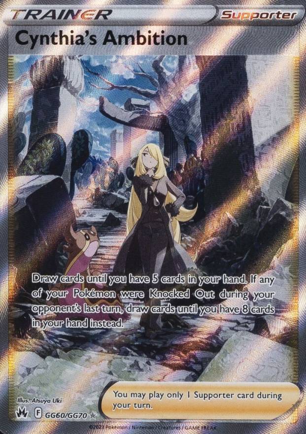 2023 Pokemon Sword & Shield Crown Zenith Full Art/Cynthia's Ambition #GG60 TCG Card