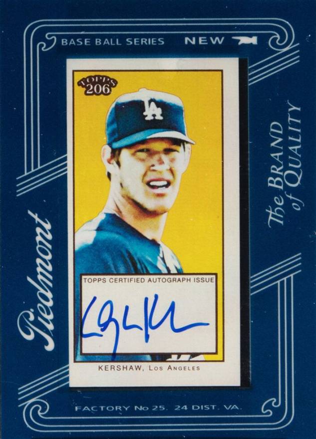 2009 Topps 206 Mini Framed Autograph Clayton Kershaw #FMA22 Baseball Card