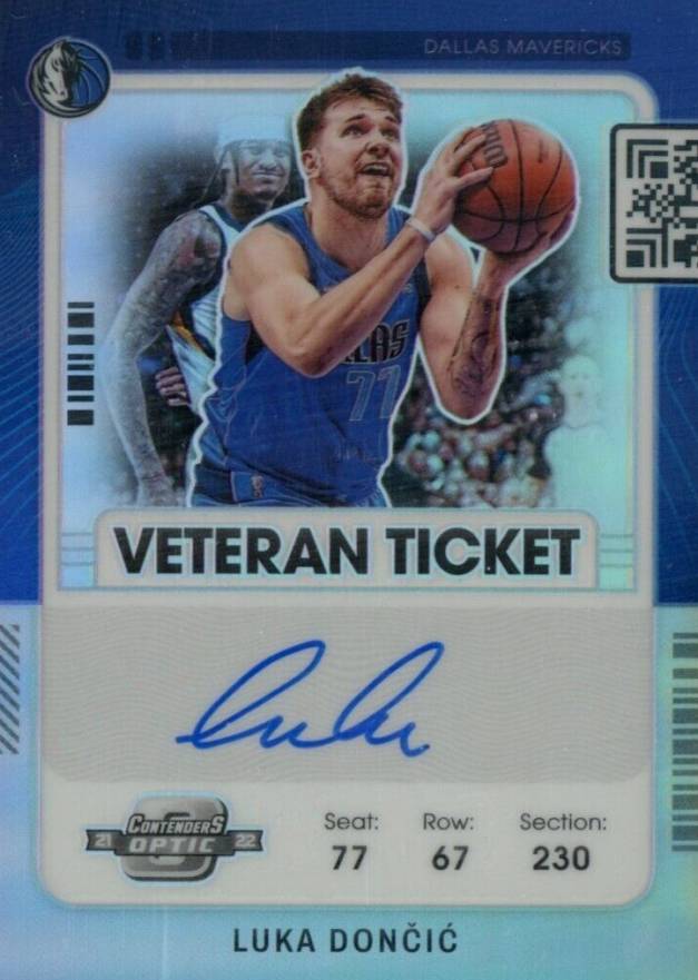 2021 Panini Contenders Optic Veteran Ticket Autographs Luka Doncic #VTLUD Basketball Card