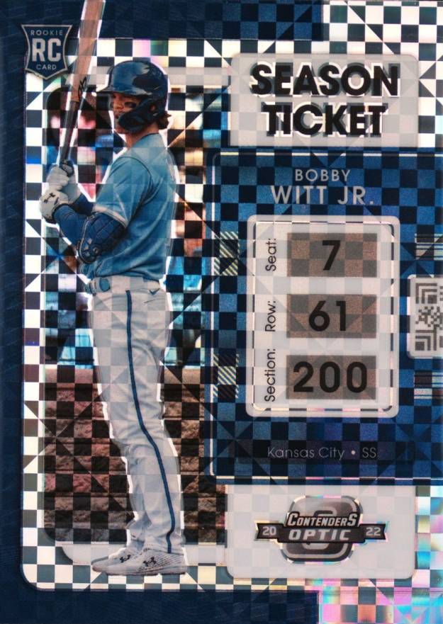 2022 Panini Chronicles Contenders Optic Bobby Witt Jr. #19 Baseball Card