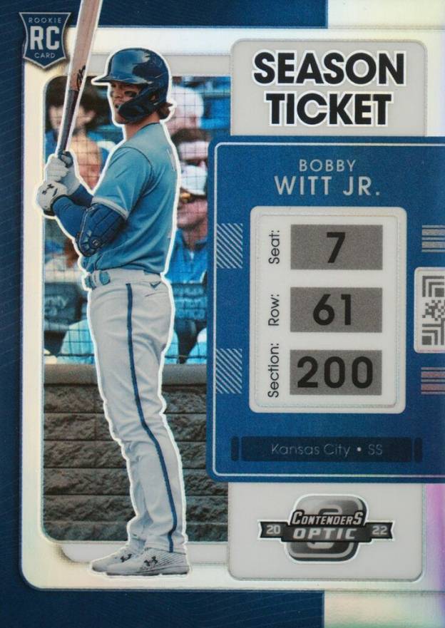 2022 Panini Chronicles Contenders Optic Bobby Witt Jr. #19 Baseball Card