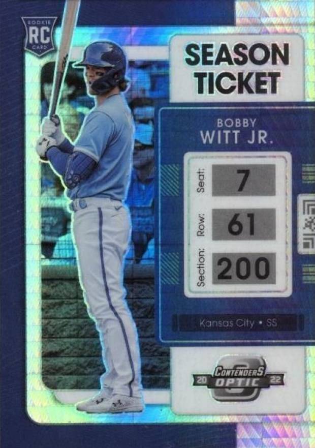 2022 Panini Chronicles Contenders Optic Bobby Witt Jr. #19 Baseball Card