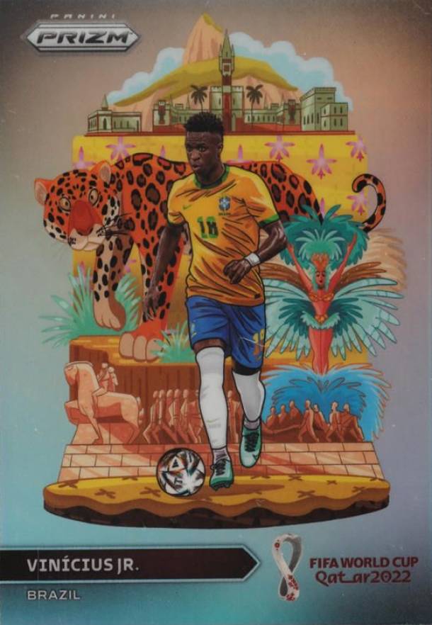 2022 Panini Prizm World Cup Qatar National Landmarks Vinicius Junior #3 Soccer Card