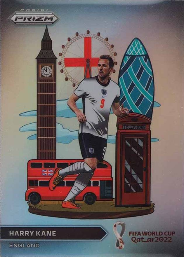 2022 Panini Prizm World Cup Qatar National Landmarks Harry Kane #9 Soccer Card