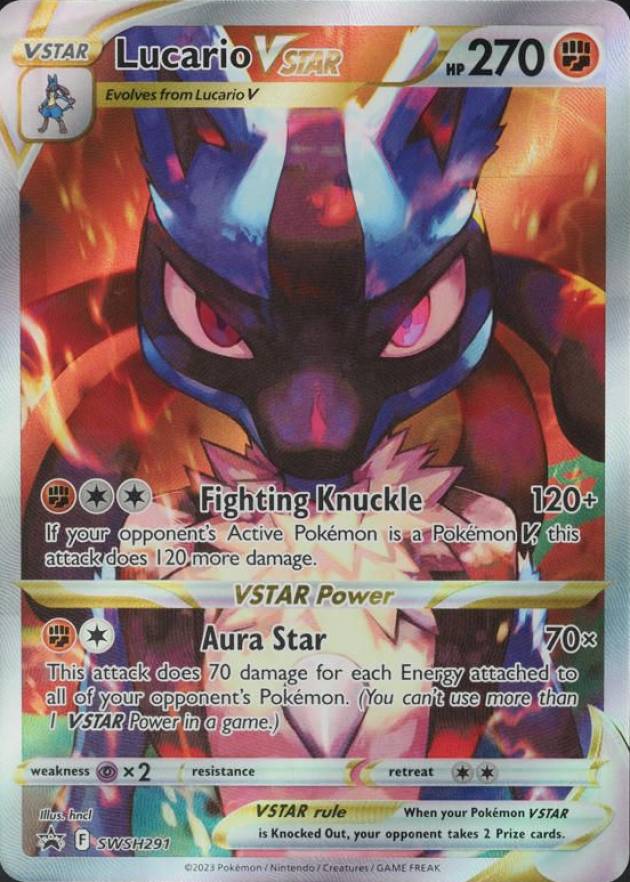 2023 Pokemon Sword & Shield Black Star Promo Full Art/Lucario Vstar #291 TCG Card