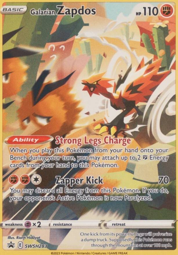 2023 Pokemon Sword & Shield Black Star Promo Galarian Zapdos #283 TCG Card