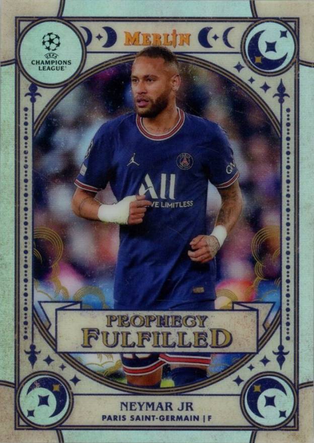 2021 Topps Merlin Chrome UEFA League Prophecy Fulfilled Neymar Jr. #PF9 Soccer Card