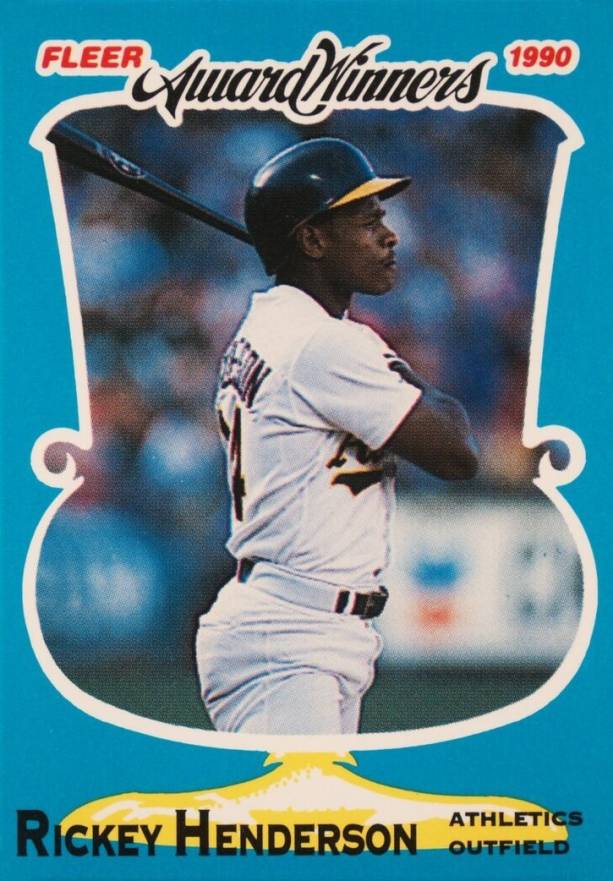 1990 Fleer Awards Winners Rickey Henderson #18 Baseball Card