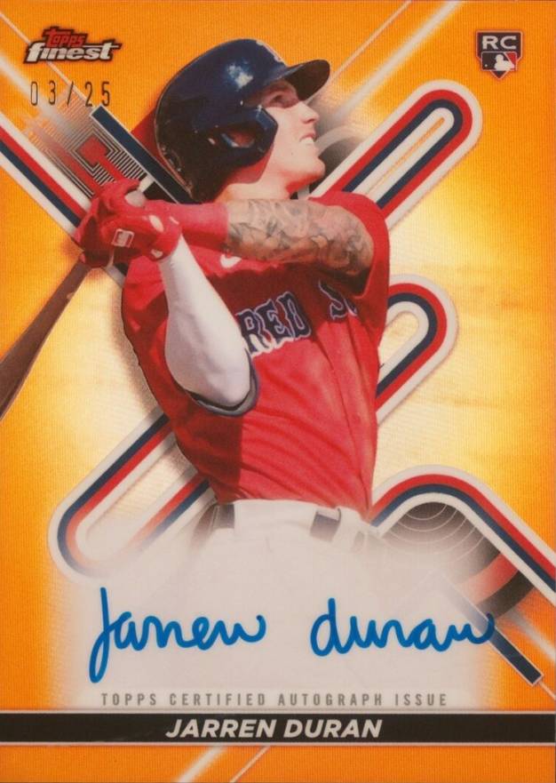 2022 Topps Finest Finest Autographs Jarren Duran #JD Baseball Card