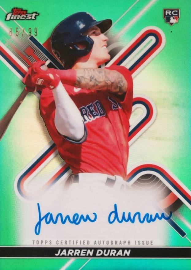 2022 Topps Finest Finest Autographs Jarren Duran #JD Baseball Card