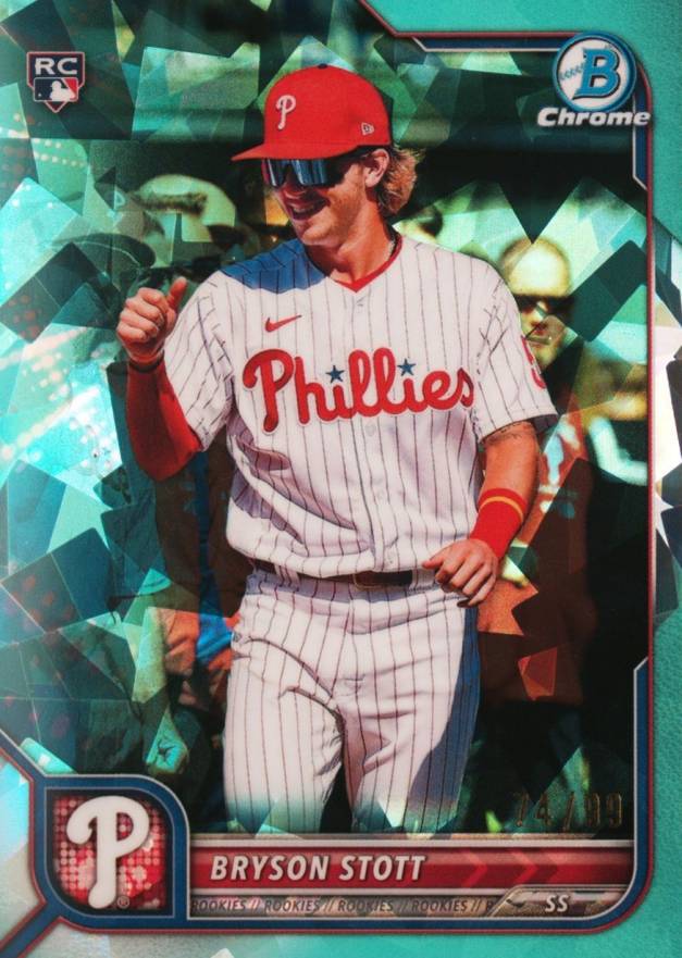 2022 Bowman Chrome Sapphire Edition Bryson Stott #93 Baseball Card