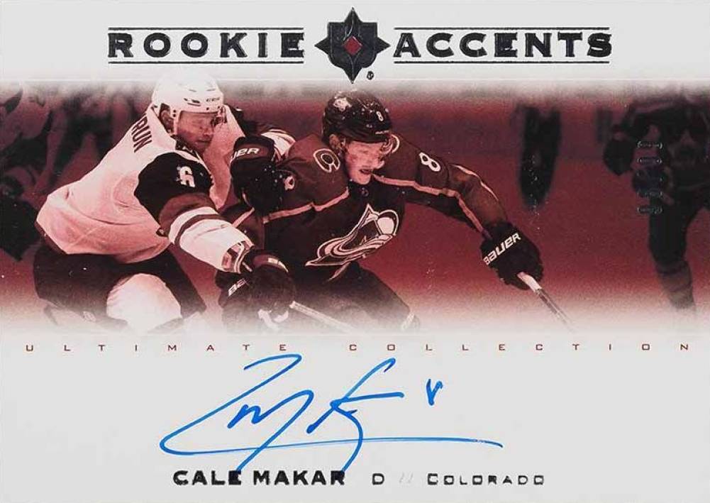 2019 Ultimate Collection Rookie Accents Autographs Cale Makar #RA-CM Hockey Card