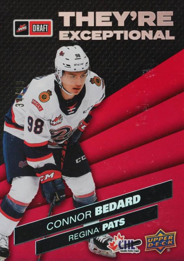 2021 Upper Deck CHL They're Exceptional Connor Bedard #TE1 Hockey Card