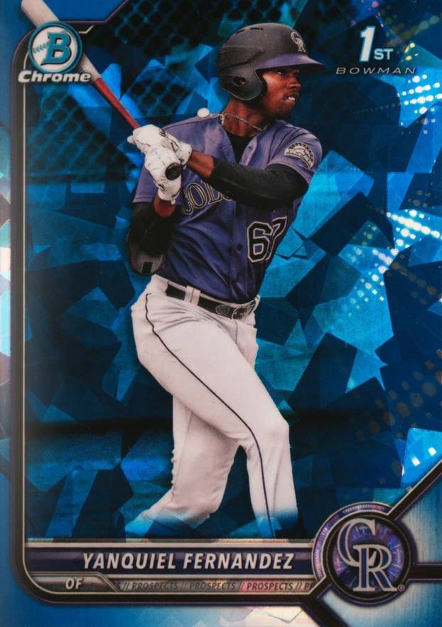 2022 Bowman Chrome Sapphire Edition Prospects Yanquiel Fernandez #BCP191 Baseball Card