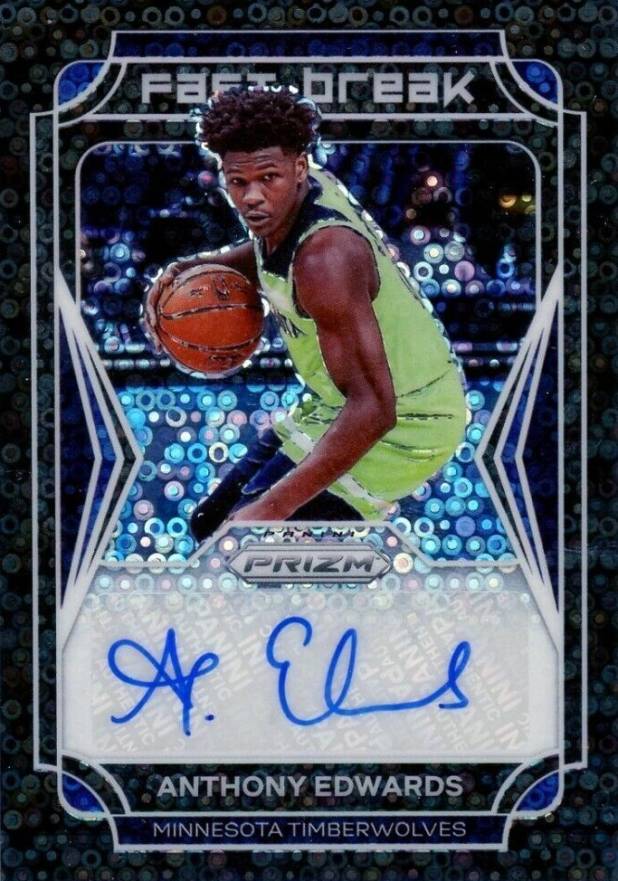 2021 Panini Prizm Fast Break Autographs Anthony Edwards #FBAEW Basketball Card