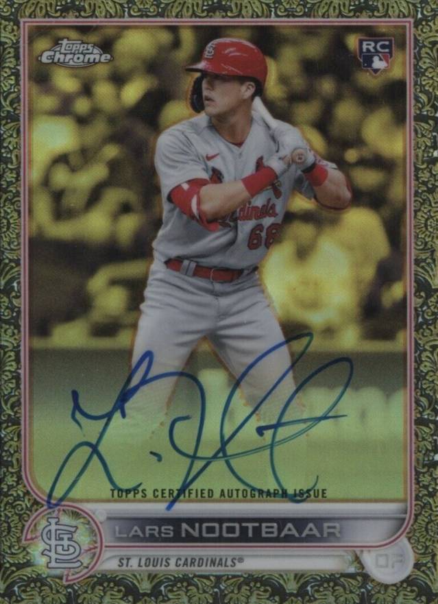 2022 Topps Gilded Collection Topps Chrome Gold Etch Autographs Lars Nootbaar #LN Baseball Card