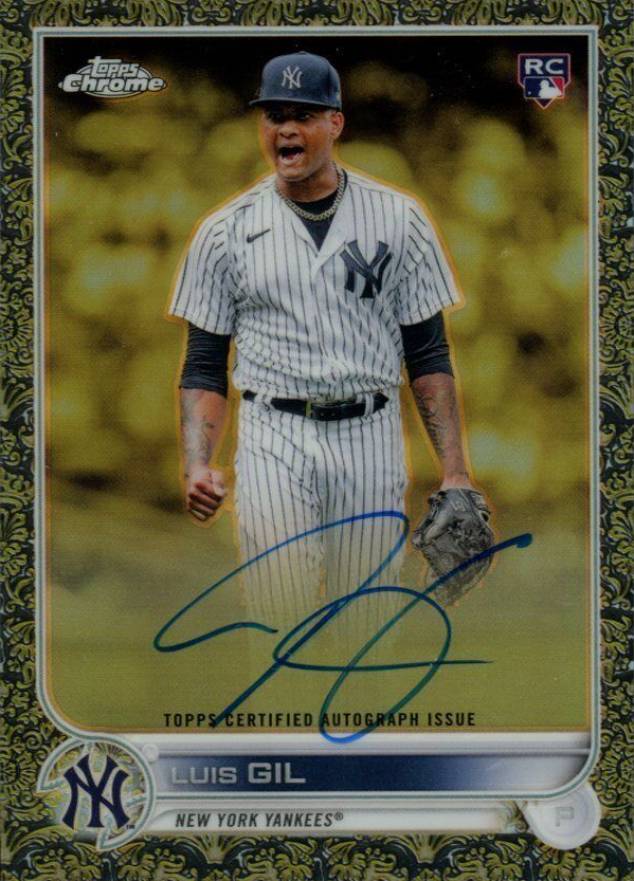 2022 Topps Gilded Collection Topps Chrome Gold Etch Autographs Luis Gil #LGI Baseball Card