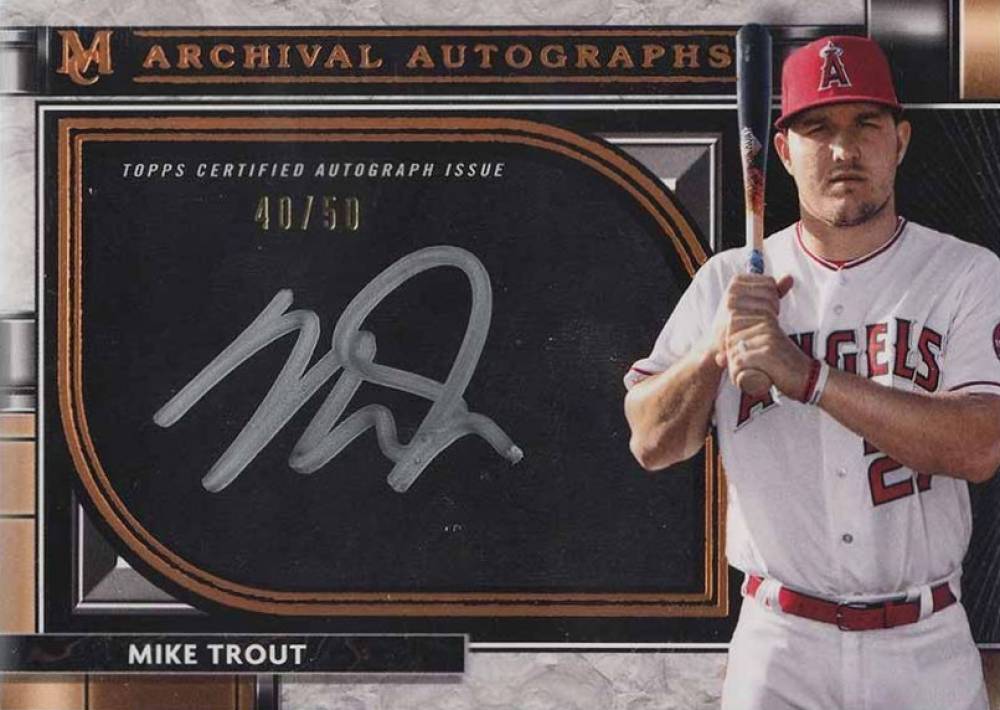 2021 Topps Museum Collection Archival Autographs Mike Trout #MT Baseball Card